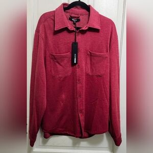 NWT-Fashion Nova Men's Red Button-Up Shirt